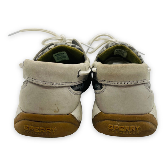 🍀SPERRY Women’s Gray Leopard Lace Up Moc Toe Boat Shoes Slip On Loafers Size 7M - Picture 5 of 11